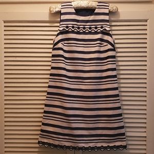 J Crew Womens Blue White Sheath Dress